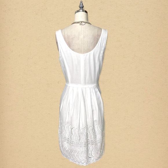 J. Crew White Delaney Eyelet Shift Dress with Pockets 4 Small - Picture 6 of 12